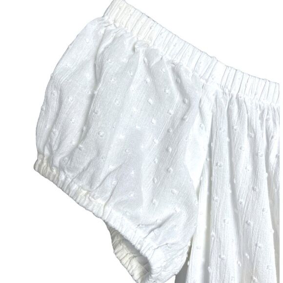 J. Crew Womens Off-The-Shoulder Swiss Dot Tired Beach Cover-up Dress White Large - Picture 5 of 9